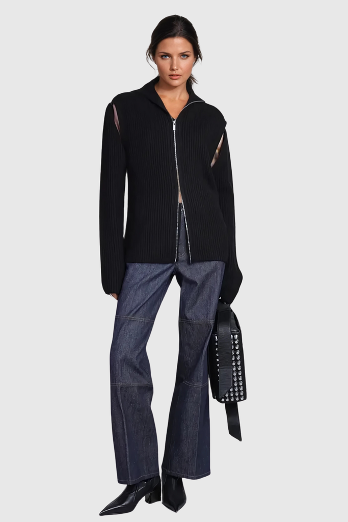 Stylish beautiful dress | Almanas Removable Cutout Knit Top - Ideal for special occasions