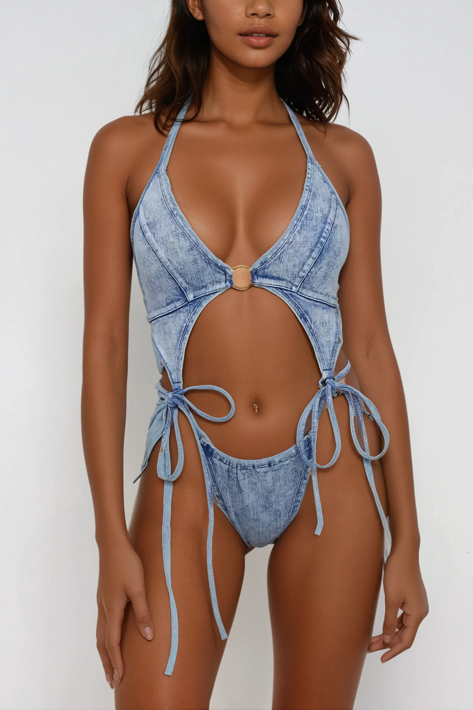 Stylish beautiful dress | Almeria Lace Up Cutout One Piece Swimsuit - Ideal for special occasions