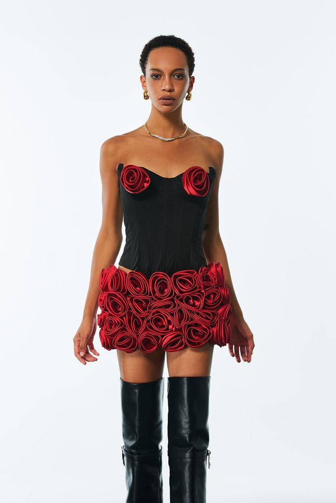 Aloisia Strapless Corset Flower Skirt Set - Stylish beautiful dress for special occasions | Buy Online