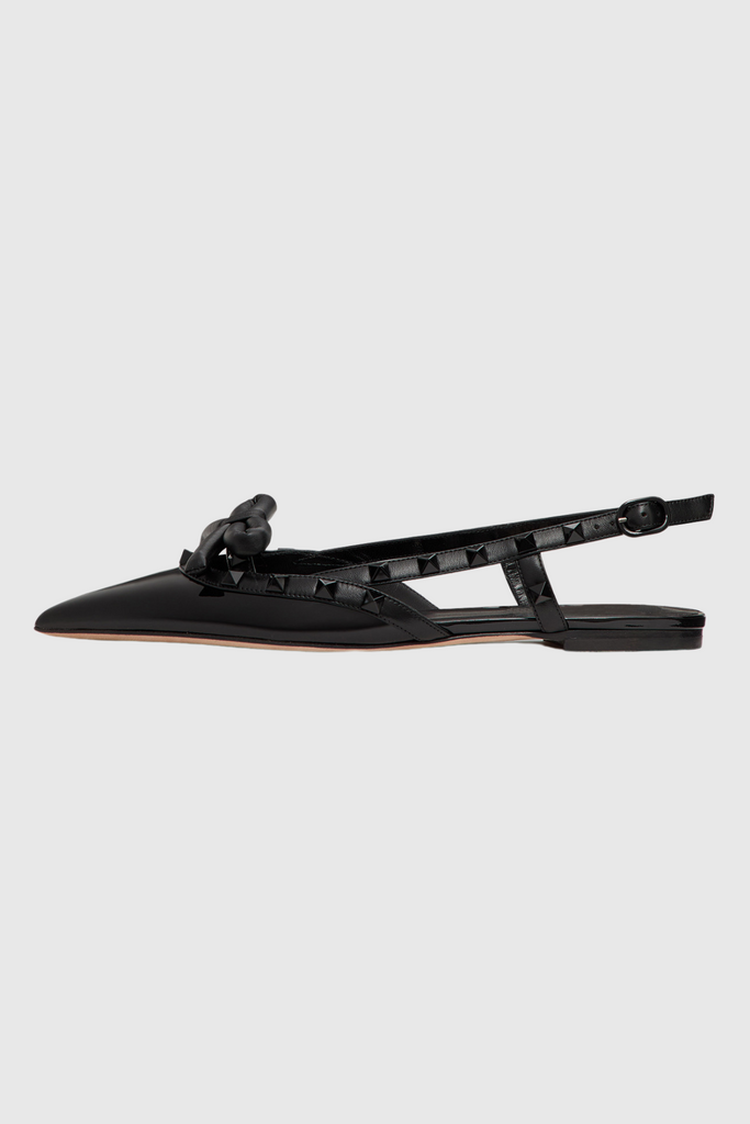 Shop  black dress - Perfect for special occasions | Alpha Studded Bow Flats In Black