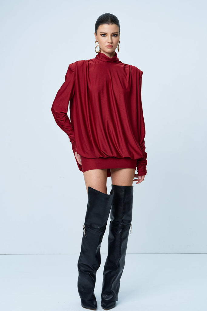 Shop  red dress - Perfect for special occasions | Alphonsus Backless Ruch Mini Dress In Red