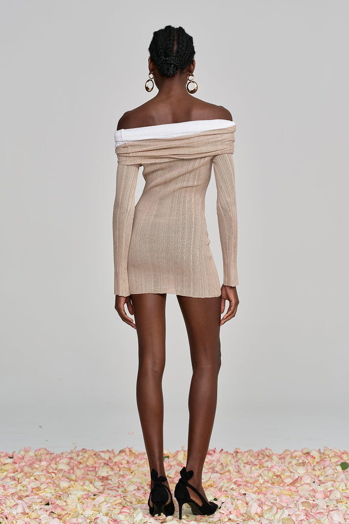Shop  beautiful dress - Perfect for special occasions | Althea Off Shoulder Hayley Knit Mini Dress
