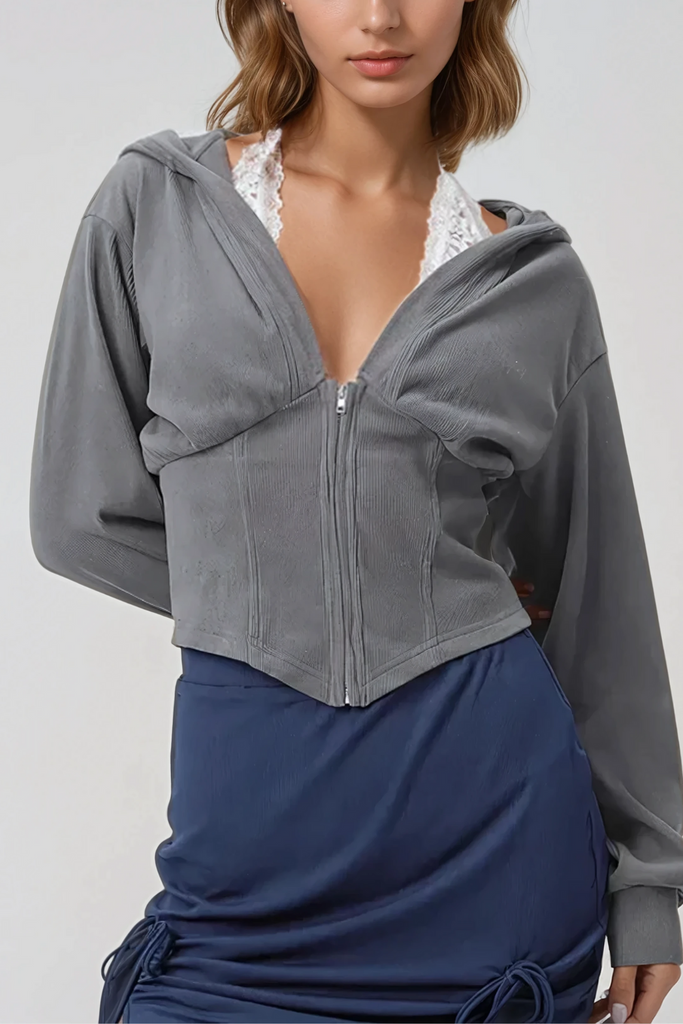 Shop  beautiful dress - Perfect for special occasions | Alvilde Hooded Plunge Lace Top