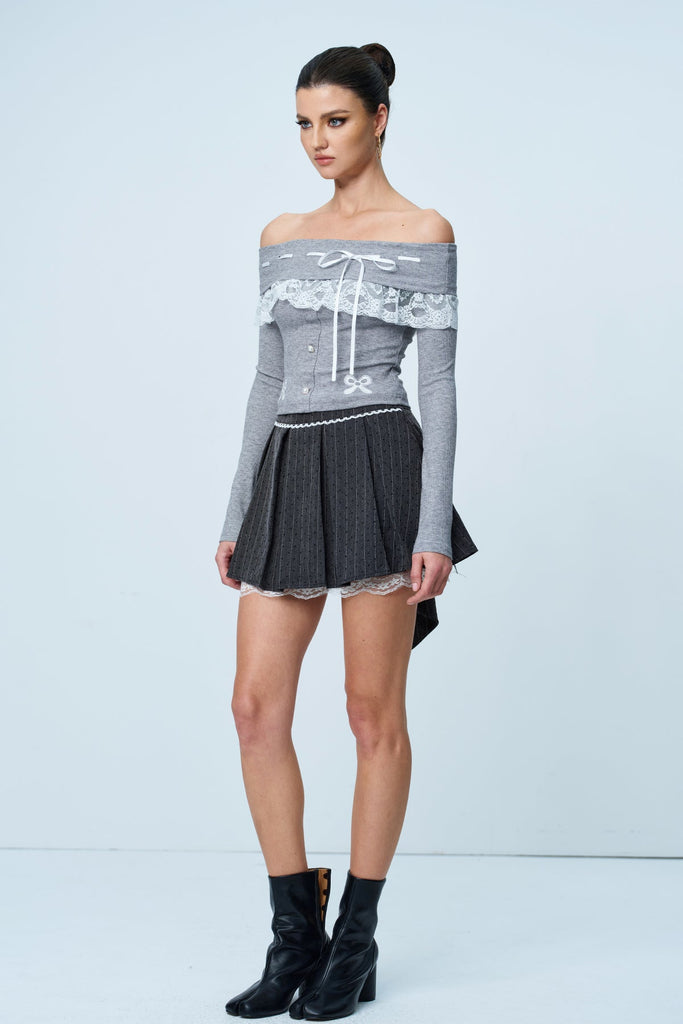 Alyshea Bow Ruffle Lace Skirt - Stylish beautiful dress for special occasions | Buy Online