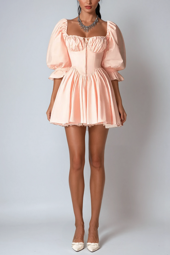Stylish beautiful dress | Alytzia Lace Up Ruch Ruffle Mini Dress - Ideal for special occasions
