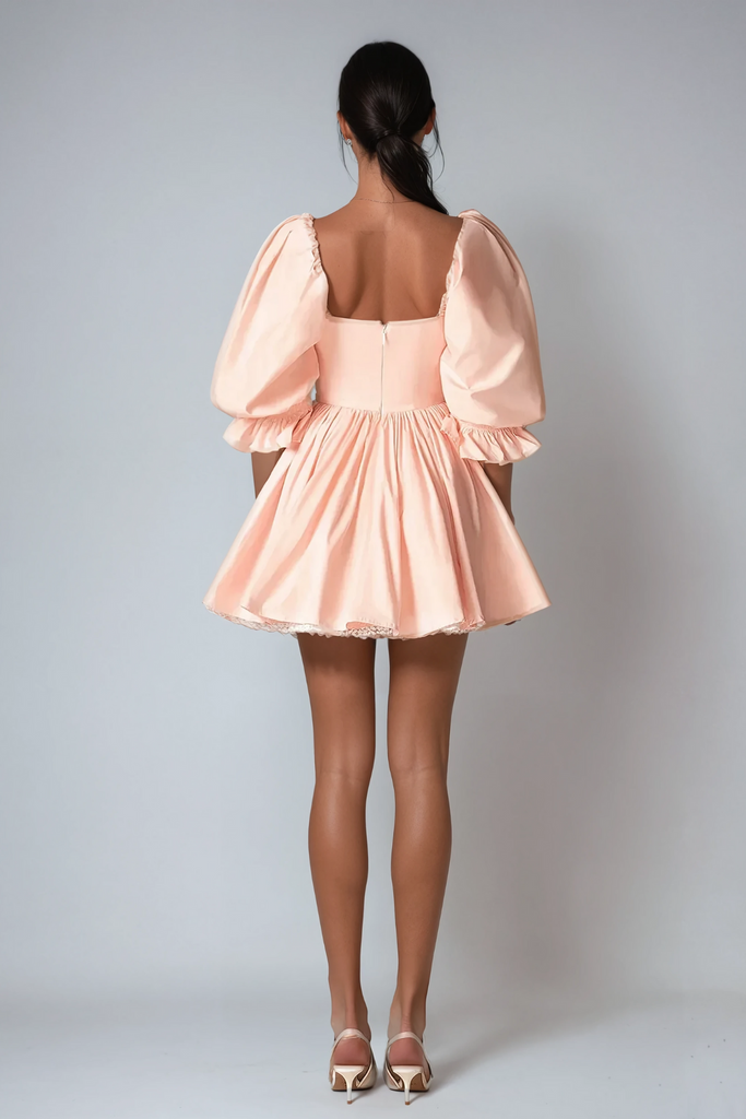 Stylish beautiful dress | Alytzia Lace Up Ruch Ruffle Mini Dress - Ideal for special occasions