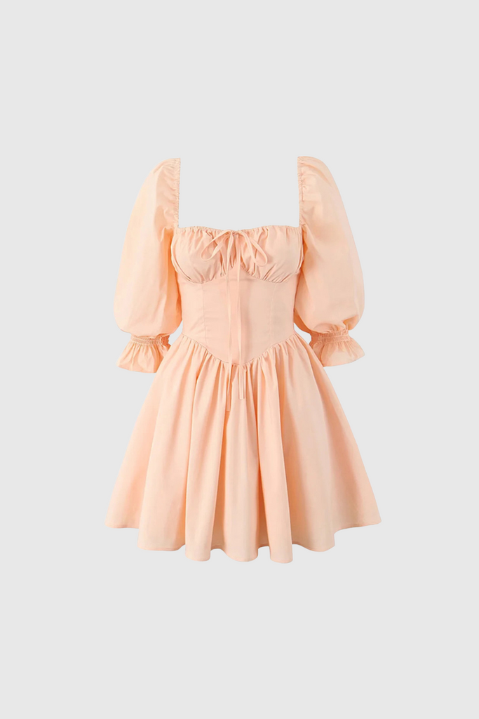 Alytzia Lace Up Ruch Ruffle Mini Dress - Stylish beautiful dress for special occasions | Buy Online