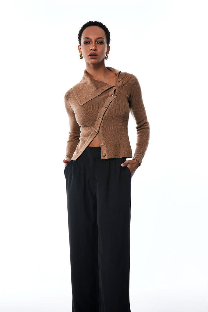 Stylish beautiful dress | Amadeus Deconstruct Split Asymmetric Knit Top - Ideal for special occasions