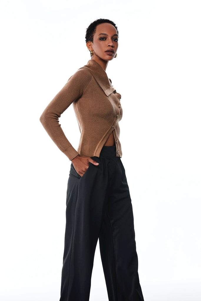 Stylish beautiful dress | Amadeus Deconstruct Split Asymmetric Knit Top - Ideal for special occasions