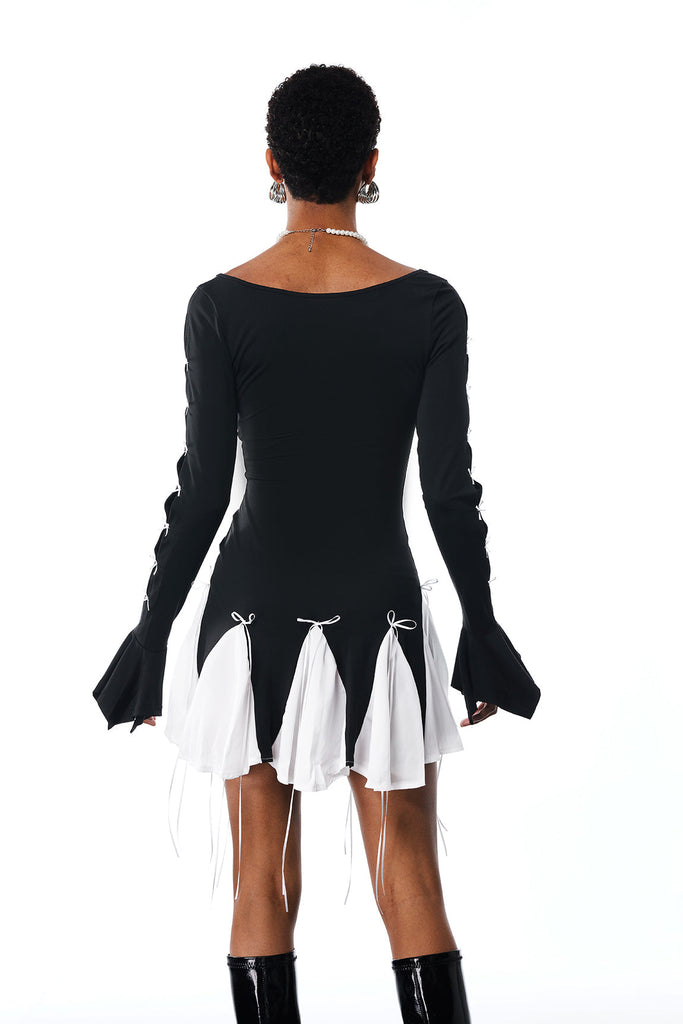 Stylish beautiful dress | Amarante Bow Ruffle Fringe Mini Dress - Ideal for special occasions