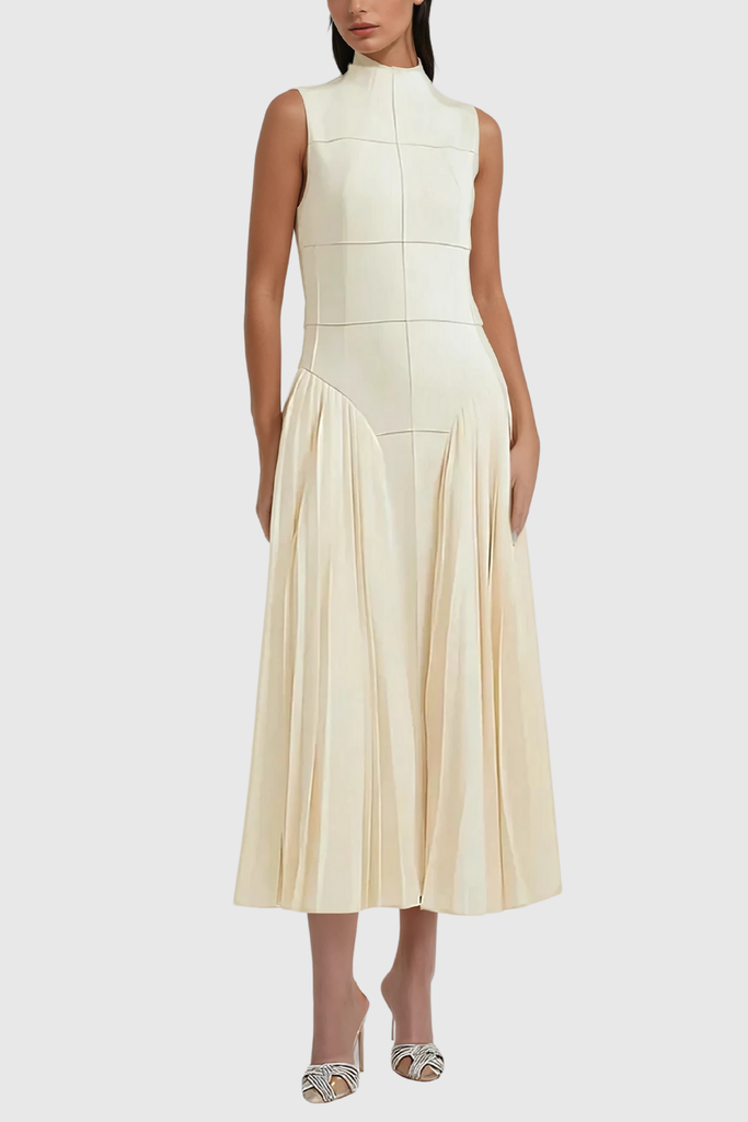 Stylish beautiful dress | Amberlin Sleeveless Ruch Midi Dress - Ideal for special occasions