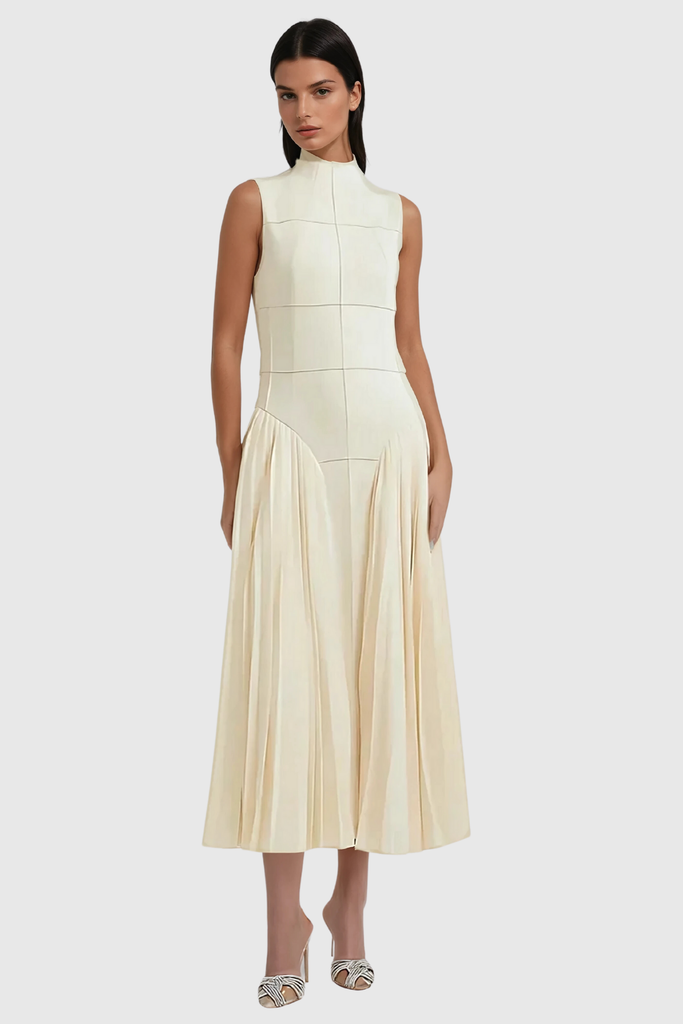 Stylish beautiful dress | Amberlin Sleeveless Ruch Midi Dress - Ideal for special occasions