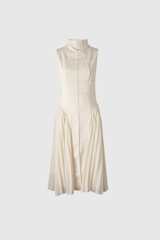 Amberlin Sleeveless Ruch Midi Dress - Stylish beautiful dress for special occasions | Buy Online