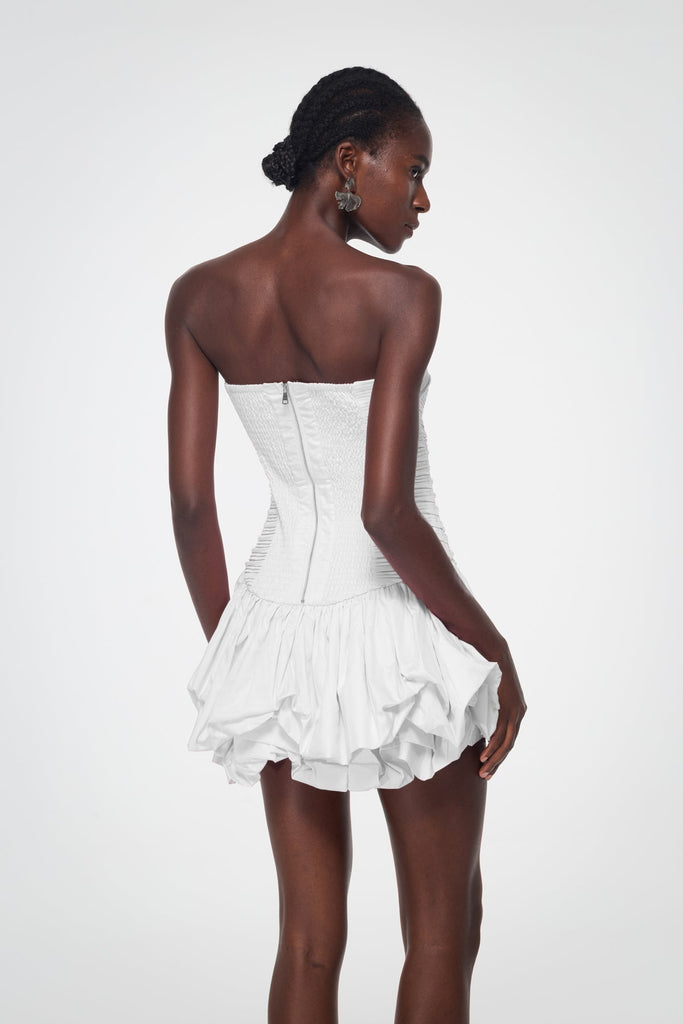 Amerigo Ruch Strapless Mini Dress In White - Stylish white dress for special occasions | Buy Online