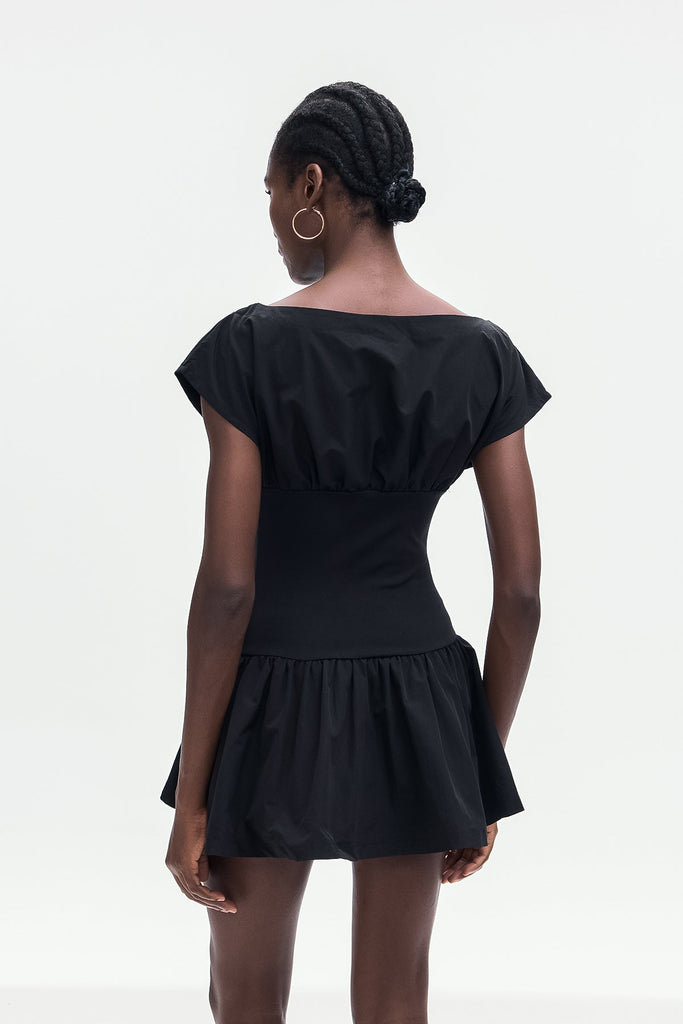 Amery Ruch Ruffle Deconstruct Mini Dress In Black - Stylish black dress for special occasions | Buy Online