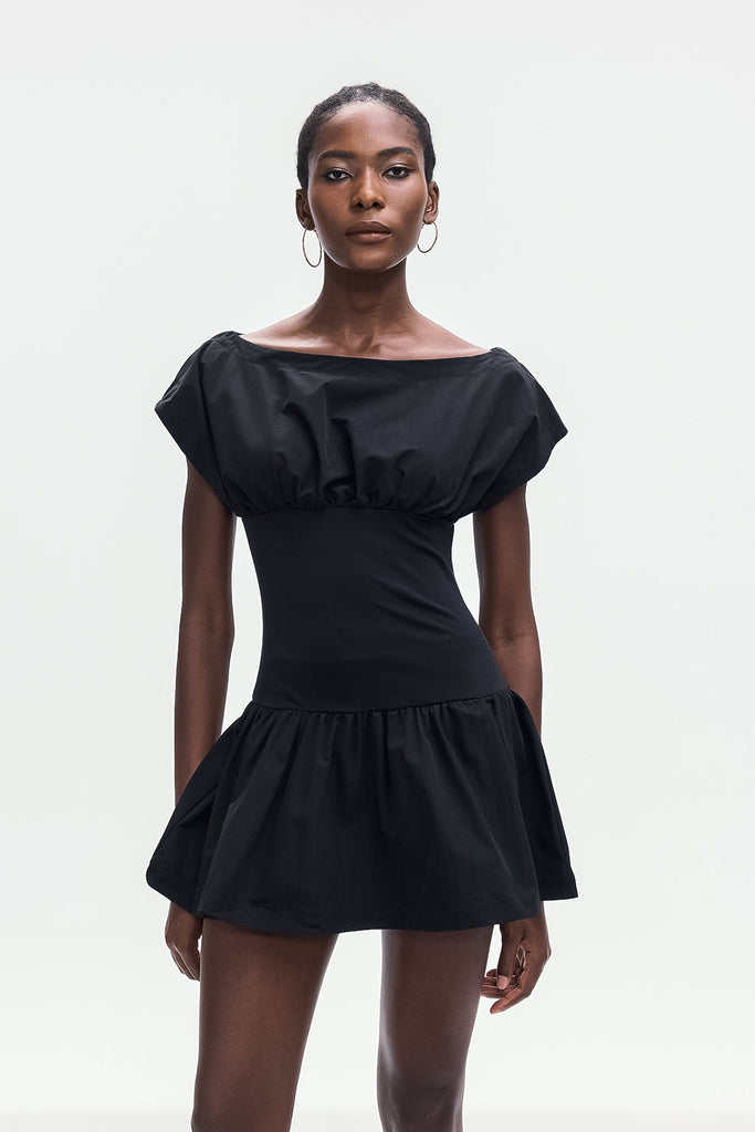 Amery Ruch Ruffle Deconstruct Mini Dress In Black - Stylish black dress for special occasions | Buy Online