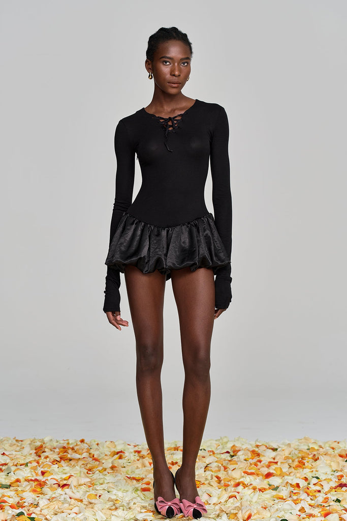 Shop  beautiful dress - Perfect for special occasions | Aminta Lace Up Cutout Ruffle Mini Dress