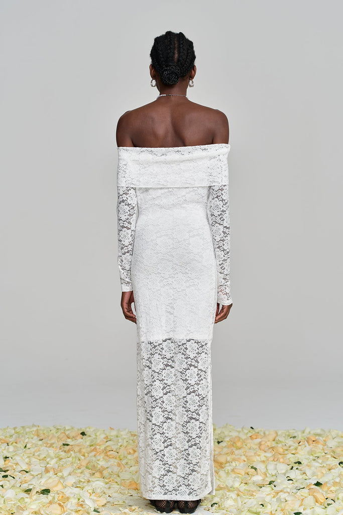 Stylish beautiful dress | Amjad Floarl Off Shoulder Lace Maxi Dress - Ideal for special occasions