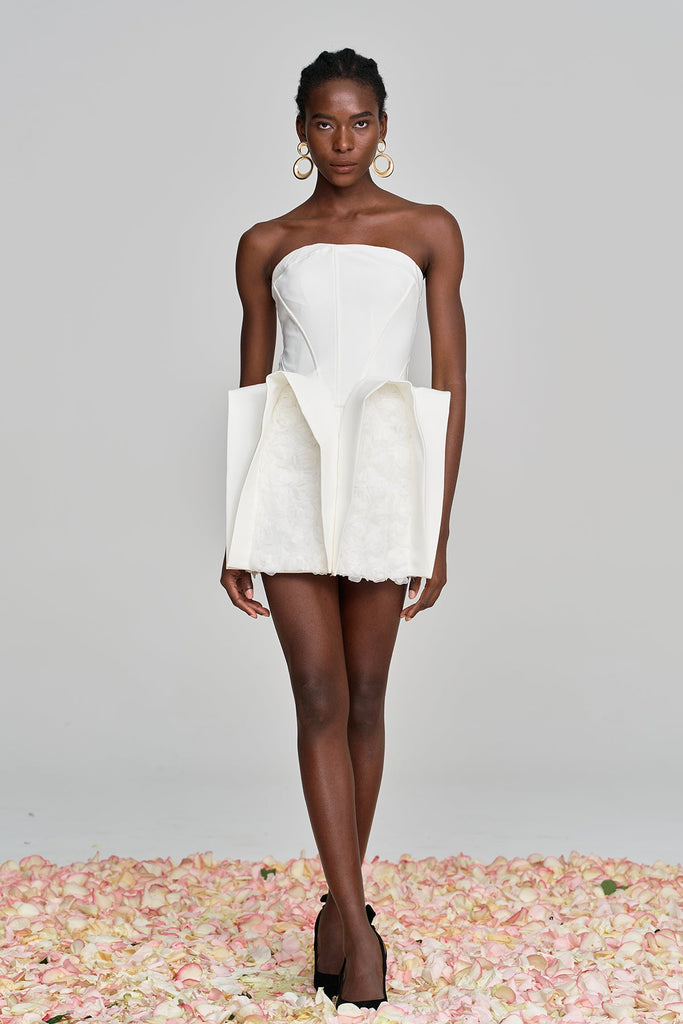 Shop  beautiful dress - Perfect for special occasions | Amma Strapless Deconstruct Flower Mini Dress