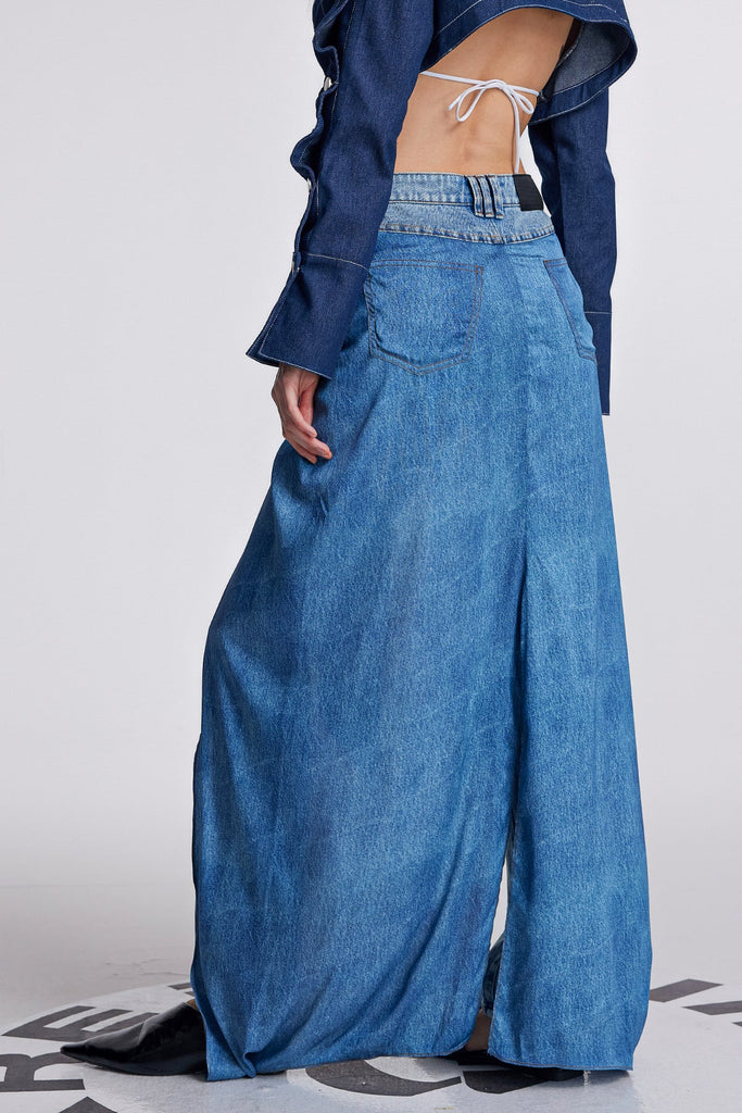 Stylish beautiful dress | Anahita Deconstruct Lace Up Ruch Jeans - Ideal for special occasions