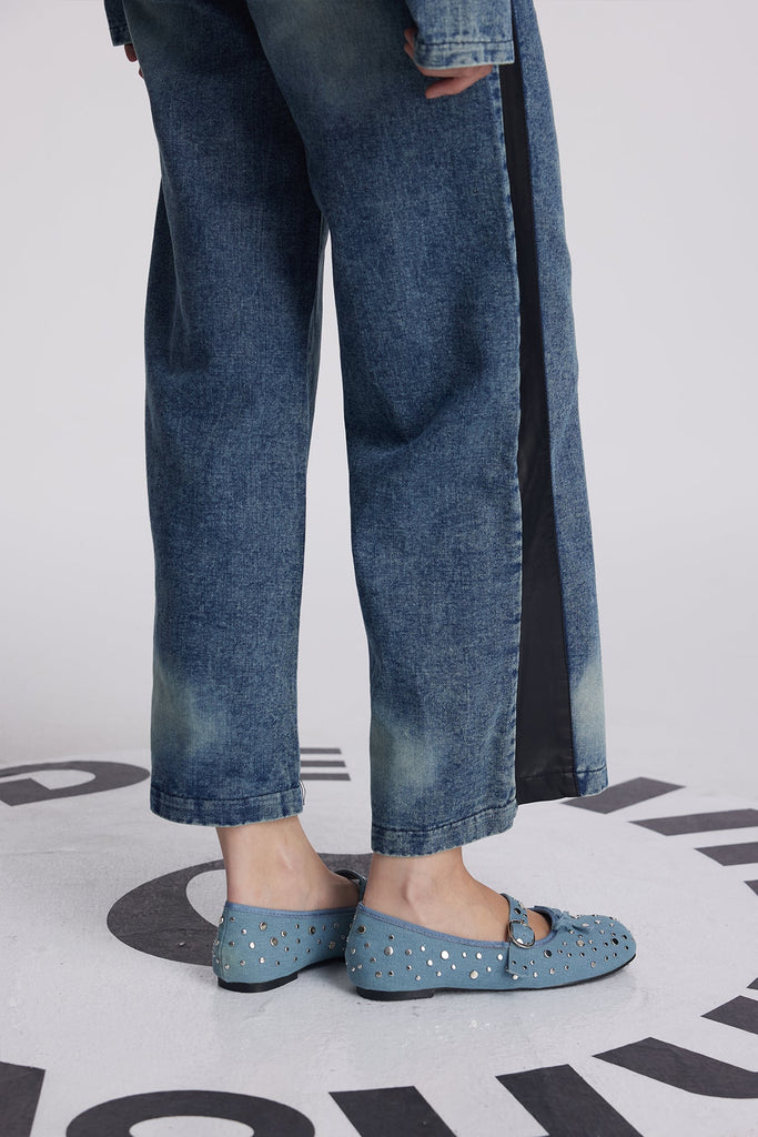 Stylish beautiful dress | Analeigh Bow Studded Denim Flats - Ideal for special occasions