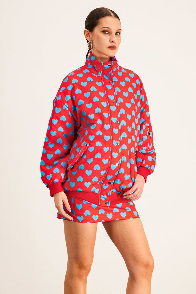 Stylish beautiful dress | Anamika Love Dot Stand Collar Skirt Set - Ideal for special occasions