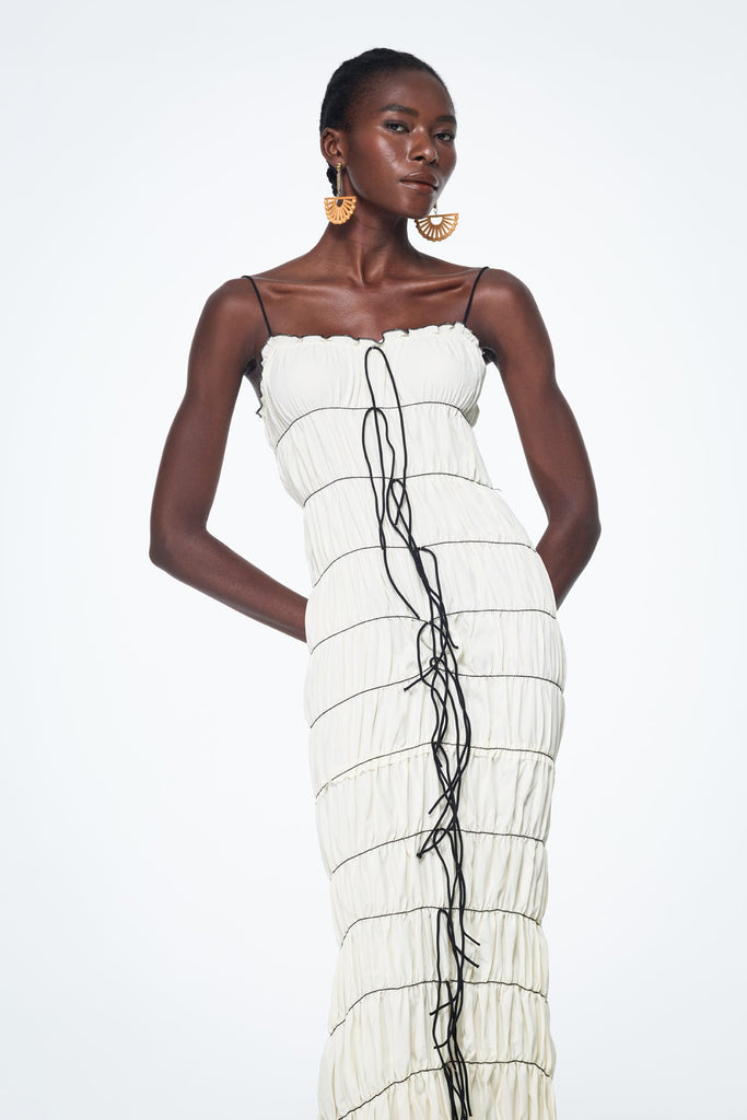 Ananke Ruch Bow Spaghetti Maxi Dress - Stylish beautiful dress for special occasions | Buy Online