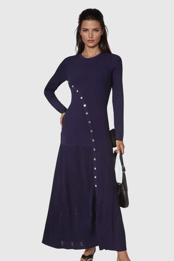 Stylish beautiful dress | Anasazi Button Ruffle Knit Maxi Dress - Ideal for special occasions