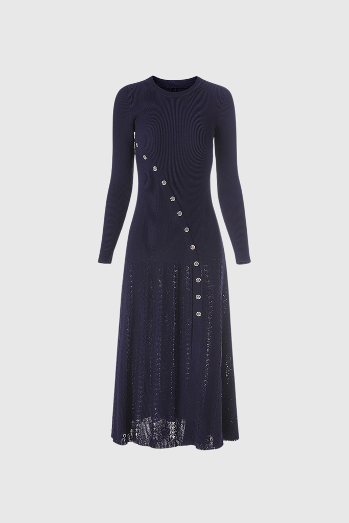 Anasazi Button Ruffle Knit Maxi Dress - Stylish beautiful dress for special occasions | Buy Online