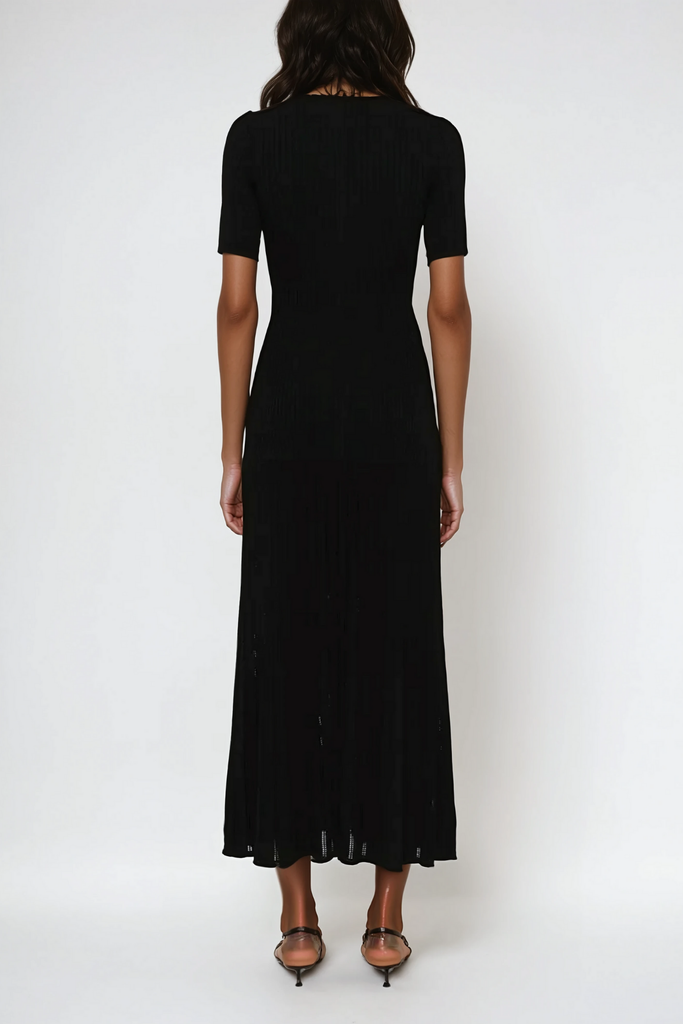 Stylish beautiful dress | Anastacia Embellished Lapel Knit Maxi Dress - Ideal for special occasions