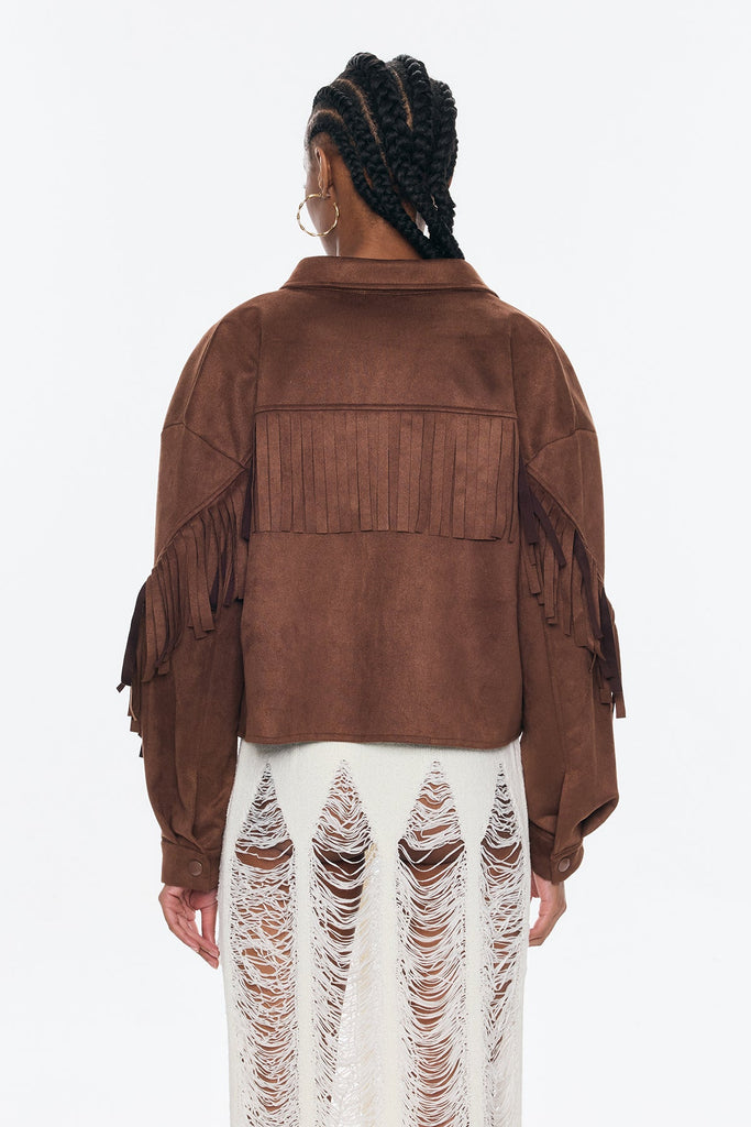 Anastasia Fringe Suede Short Jacket - Stylish beautiful dress for special occasions | Buy Online