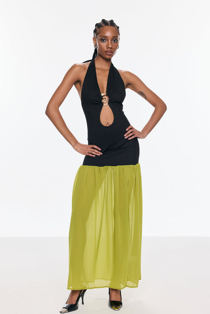 Shop  beautiful dress - Perfect for special occasions | Anatoli Cutout Halter Neck Backless Split Maxi Dress
