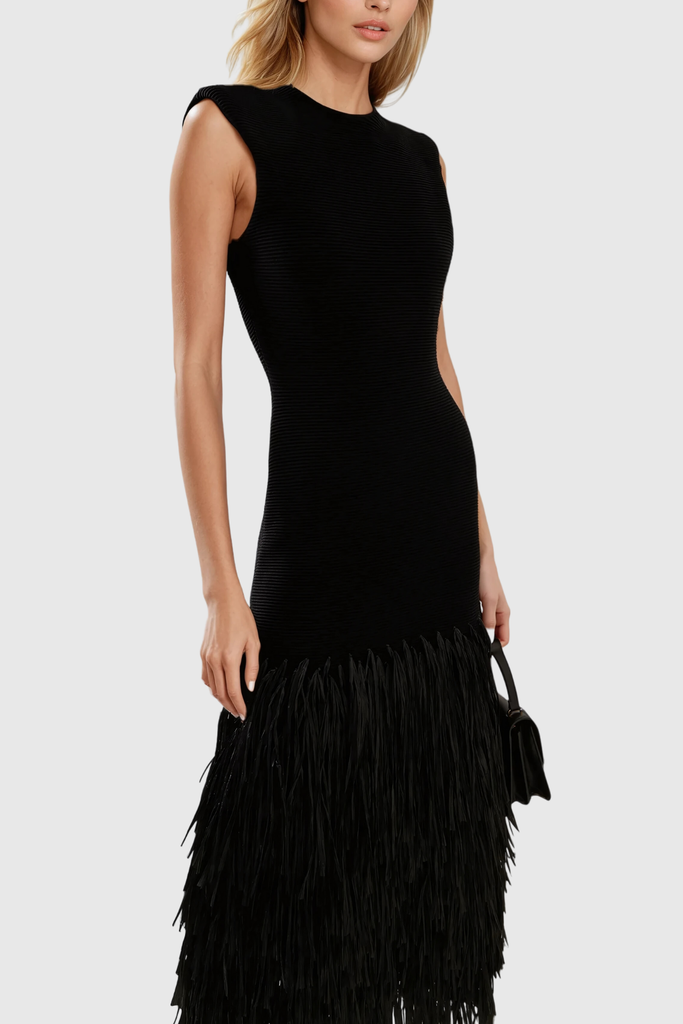 Stylish beautiful dress | Anatoliy Fringe Backless Maxi Dress - Ideal for special occasions