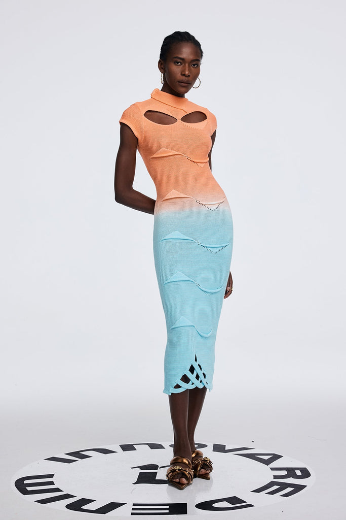 Stylish beautiful dress | Anavia Cutout Asymmetric Ombre Maxi Dress - Ideal for special occasions