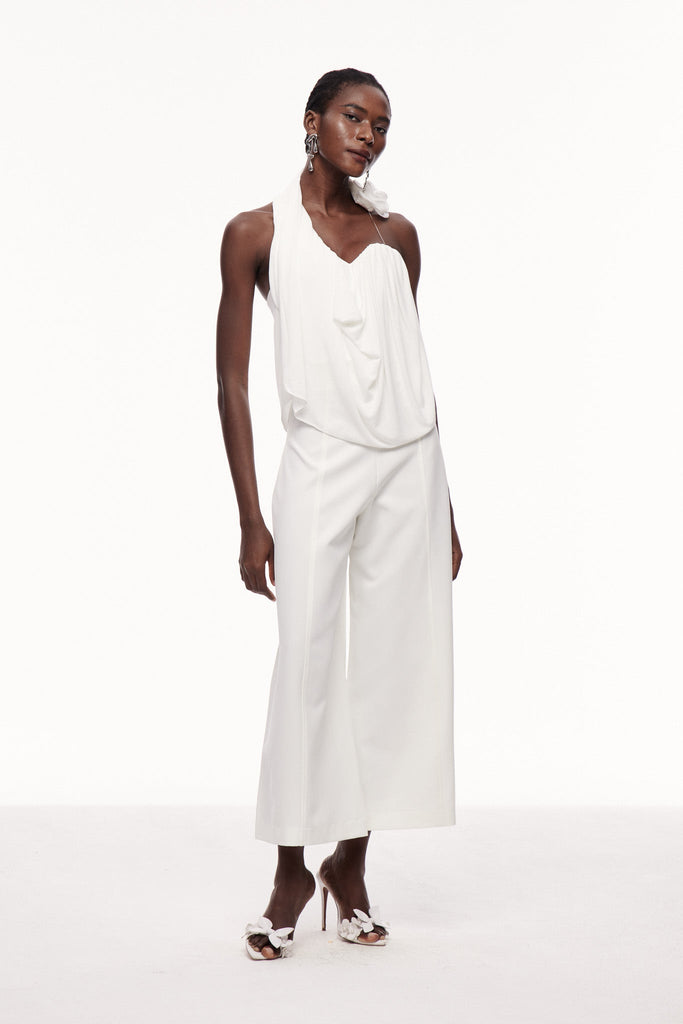 Anca Flower Asymmetric Ruch Top - Stylish beautiful dress for special occasions | Buy Online