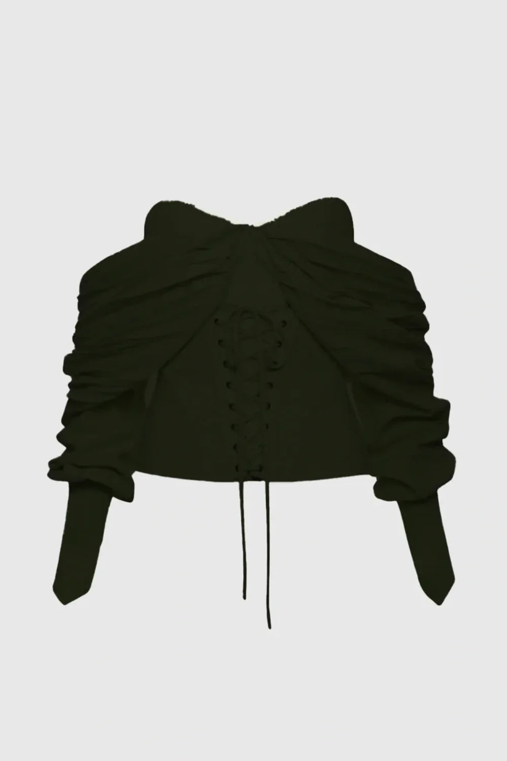 Andaia Off Shoulder Lace Up Corset Top-Black