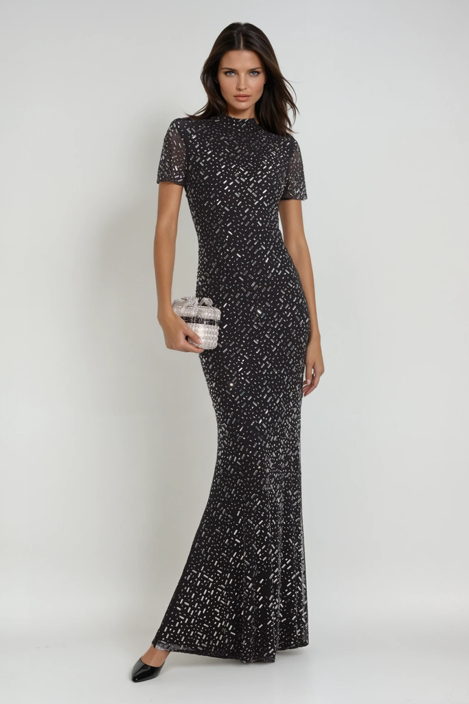 Shop  beautiful dress - Perfect for special occasions | Andie Rhinestone Bodycon Short Sleeves Maxi Dress
