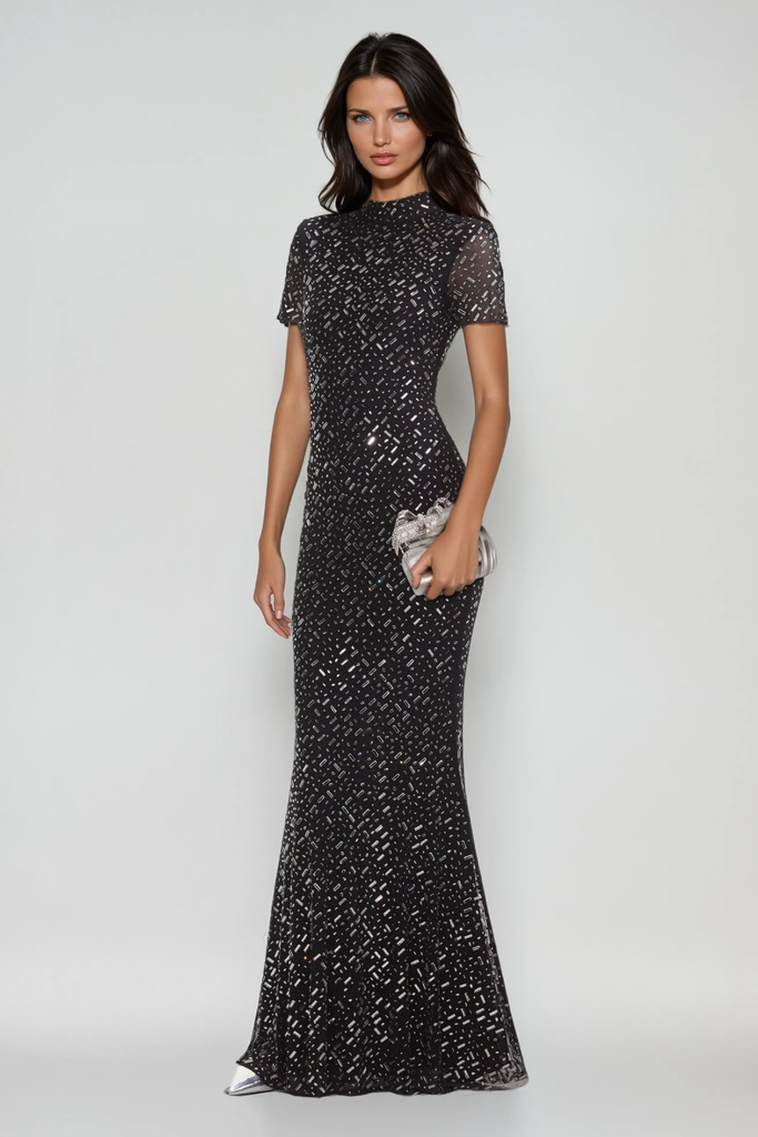 Shop  beautiful dress - Perfect for special occasions | Andie Rhinestone Bodycon Short Sleeves Maxi Dress