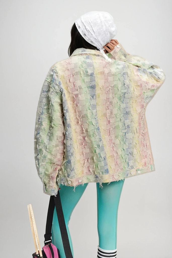 Shop  beautiful dress - Perfect for special occasions | Andoni Hayley Grid Denim Jacket