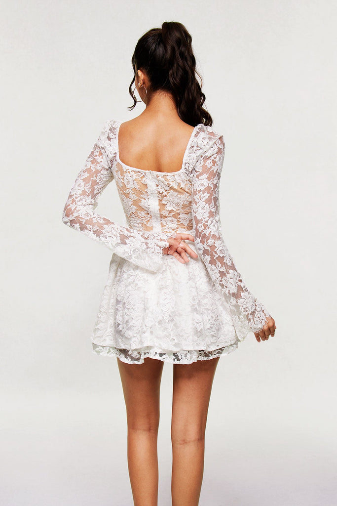 Aneko Lace Ruffle Mini Dress - Stylish beautiful dress for special occasions | Buy Online