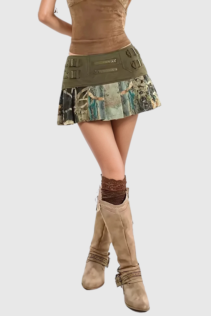 Shop  beautiful dress - Perfect for special occasions | Angelea Ruffle Buckle Denim Short Skirt