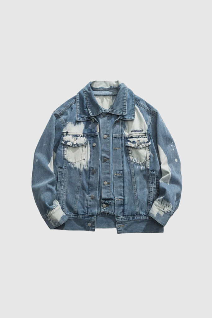 Stylish blue dress | Angeliki Print Deconstruct Denim Jacket In Blue - Ideal for special occasions