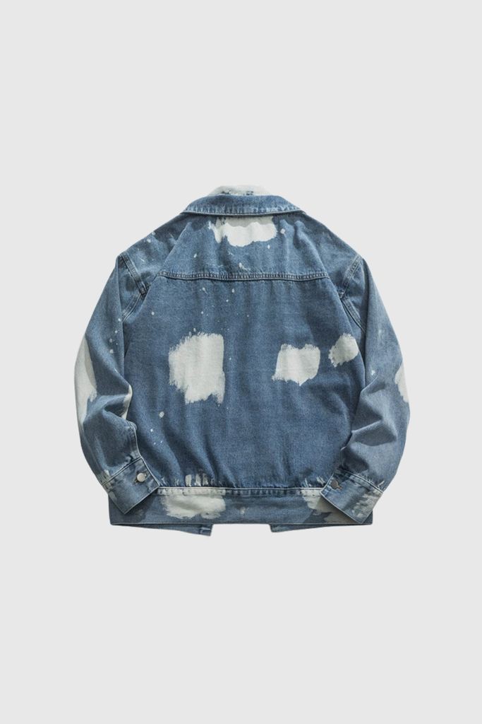 Shop  blue dress - Perfect for special occasions | Angeliki Print Deconstruct Denim Jacket In Blue