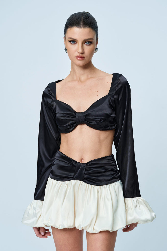 Shop  beautiful dress - Perfect for special occasions | Angus Crop Ruch Contrast Skirt Set