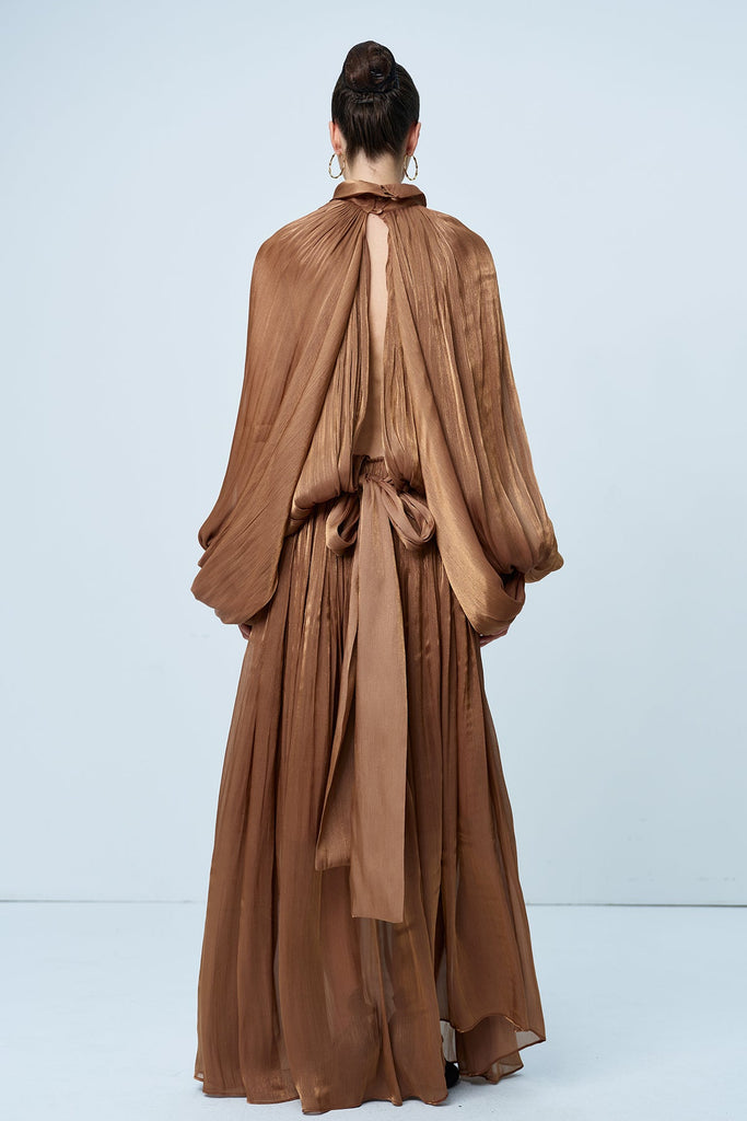 Shop  beautiful dress - Perfect for special occasions | Anima Ruch Lace Up Balloon Sleeve Maxi Dress