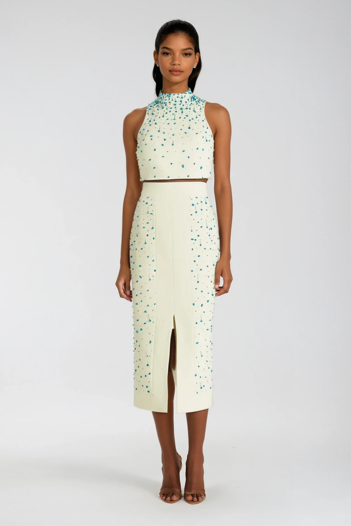 Shop  beautiful dress - Perfect for special occasions | AnnDrue Rhinestone Sleeveless Skirt Set