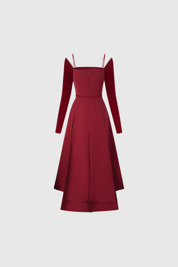 Shop  red dress - Perfect for special occasions | Annelien Lace Up Split Maxi Dress In Red