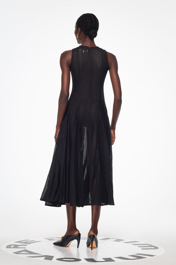 Stylish black dress | Annelise Sleeveless Cutout Ruffle Maxi Dress In Black - Ideal for special occasions