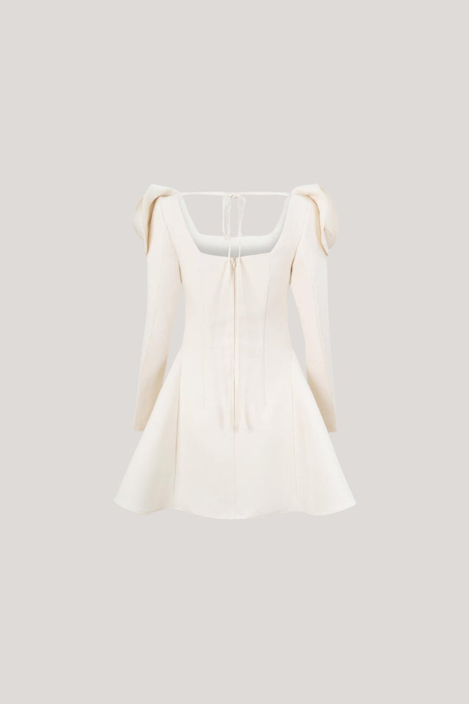 Annette Flower Square Neckline Mini Dress - Stylish beautiful dress for special occasions | Buy Online