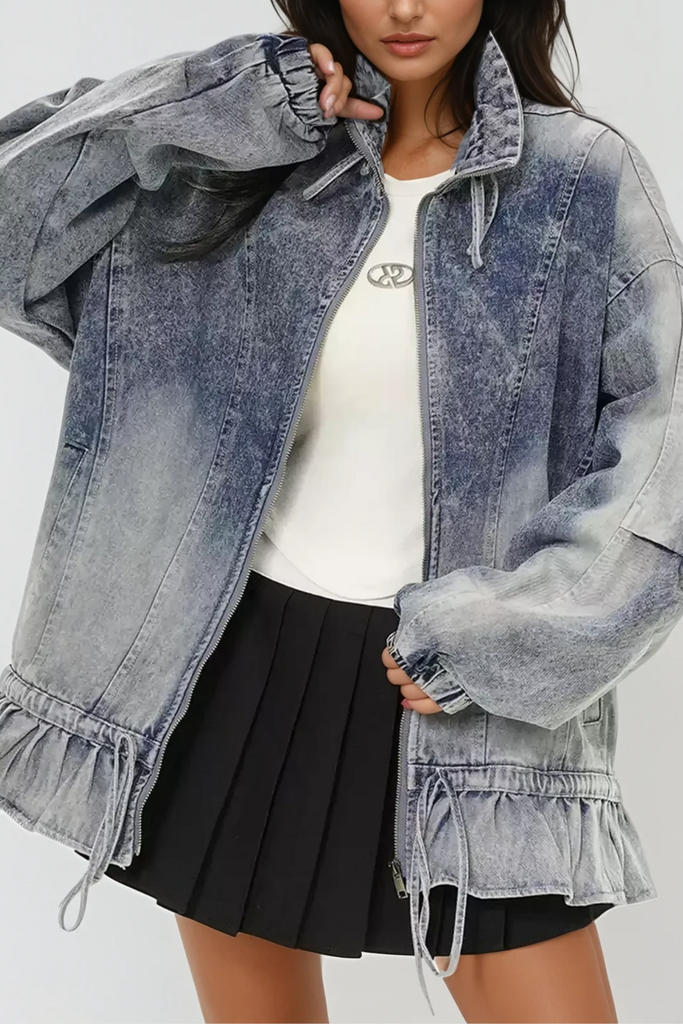 Annice Deconstruct Ruffle Denim Jacket - Stylish beautiful dress for special occasions | Buy Online